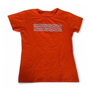 Psycho Bunny Orange Graphic Tee (Size XL, UK 17.5, EU 44)